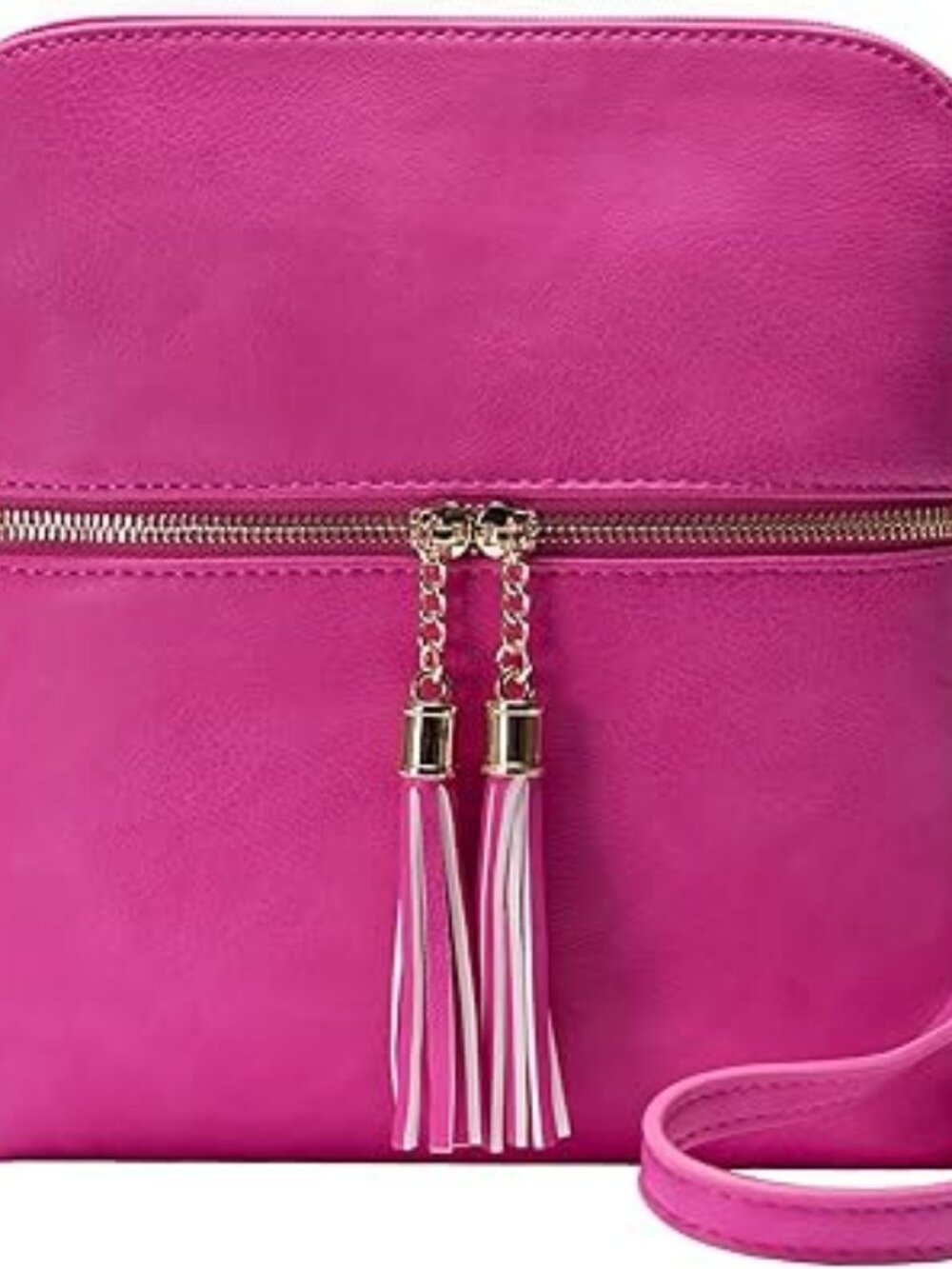 Lightweight Medium Crossbody Purse with Tassel's Perfect Size - Pink - NEW